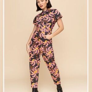 Mixed By Nasrin Black and Pink “Nana” Jumpsuit size Small